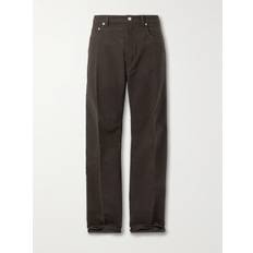 Rick Owens - Geth Straight-Leg Brushed Cotton-Twill Trousers - Men - Green - UK/US 31