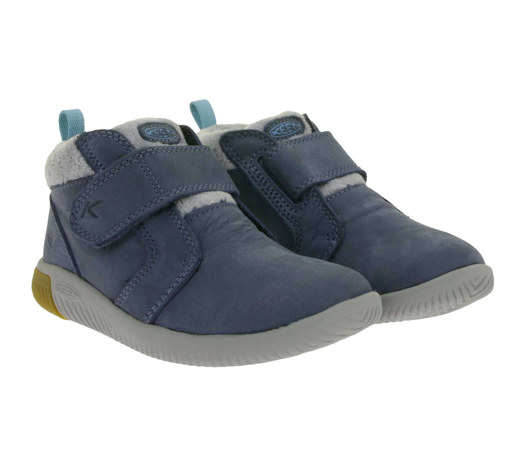 Bequeme KEEN Knx Middle Vintage Kinder Barfußschuhe Sneaker-Boots mit Eco Anti-Odor-Technologie Echtleder-Schuhe 1031243 Blau