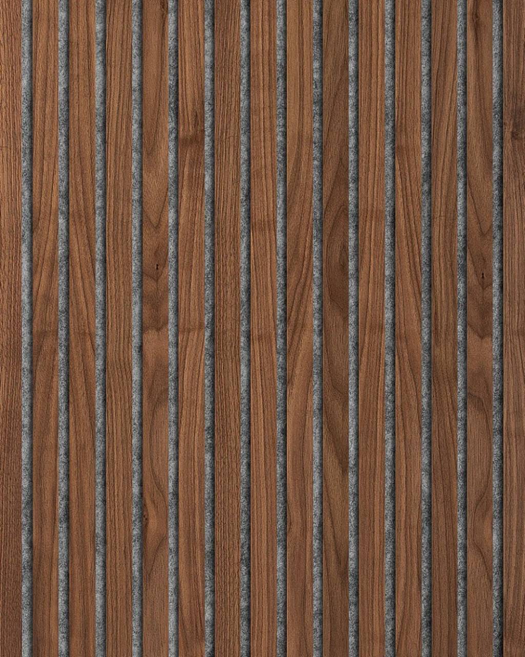 WOOD ON WALL AKUSTIKPANEL VALNÖT - OLJAD 2400x600mm / Mörkgrå