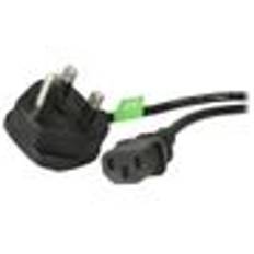 STARTECH 1m 3ft UK Computer Power Cable BS 1363 to C13 18AWG 10A 250V Black Kettle Lead AC PC Power Cord Monitor Power Cable