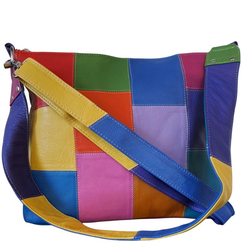 Style Queen i ny smuk lys multifarve. Superfed, eksklusiv og meget stor shopper til skulder og crossbody.