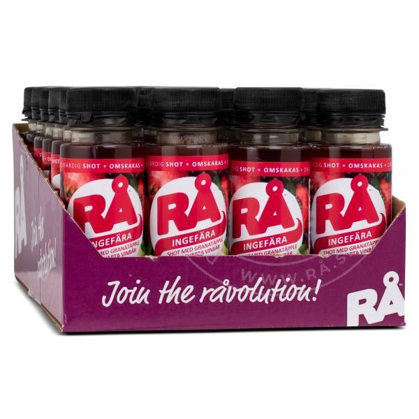 RÅ Ingefära Shot med Granatäpple, Granatäpple, 24-pack
