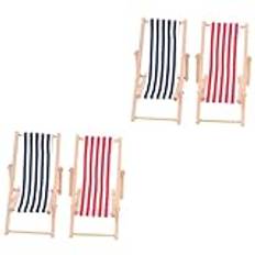 ifundom 4 St dockhus strandstol leksakstårta hopfällbar schäslong träleksaker beach chair Strand stol bedårande miniatyrstol skrivbords ministol skrivbordet Modell Tillbehör bebis