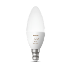 Philips Hue 4W B39 E14 EU kerte pære - 1 stk pakning hvid og farve ambiance