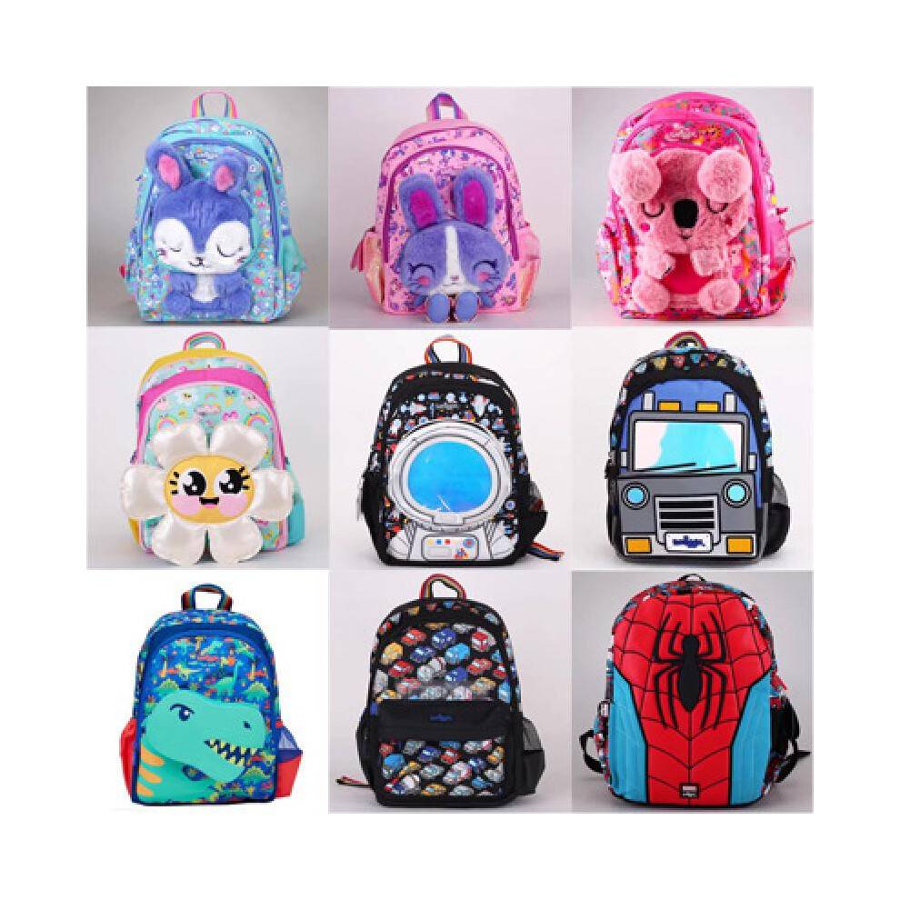 (Apple Green Dinosaur Medium School Bag (36*30CM)) Smiggle Medium Lightweight Ergonomic Kids Cartoon Backpack School Bag for Students