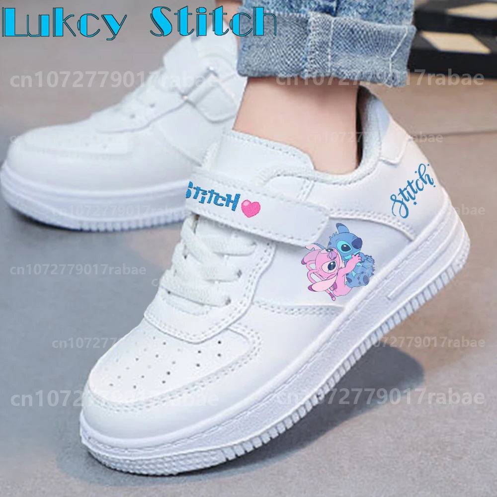 Stitch Shoes Children Sneakers Cartoon Girl Student Soft Casual Shoes Fashion kids Sports Student Running Shoes Christmas Gift - ST0046 / 32.