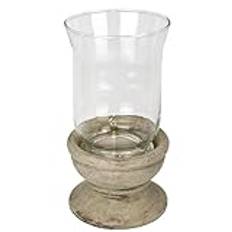 Flair Flower lykta med glas och keramik antikt utseende utomhus ljusstake ljusstake terrass dekorativ vas bordsdekoration trädgårdsdekoration jul lykta dekorativt objekt pokal vas tillbehör, 22 cm