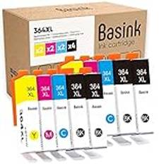 basink Bläckpatron kompatibel med HP 364XL Pack 10 för Photosmart 5520 5510 6525 6520 5515 5525 5522 5524 6510 Deskjet 3520 Officejet 4620