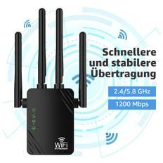 WLAN-repeater WLAN-forstærker 1200Mbit/s 5GHz & 2.4GHz dual-band W