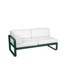 Fermob Bellevie Corner modulsoffa 2-sits cedar green, offwhite dyna, vänster