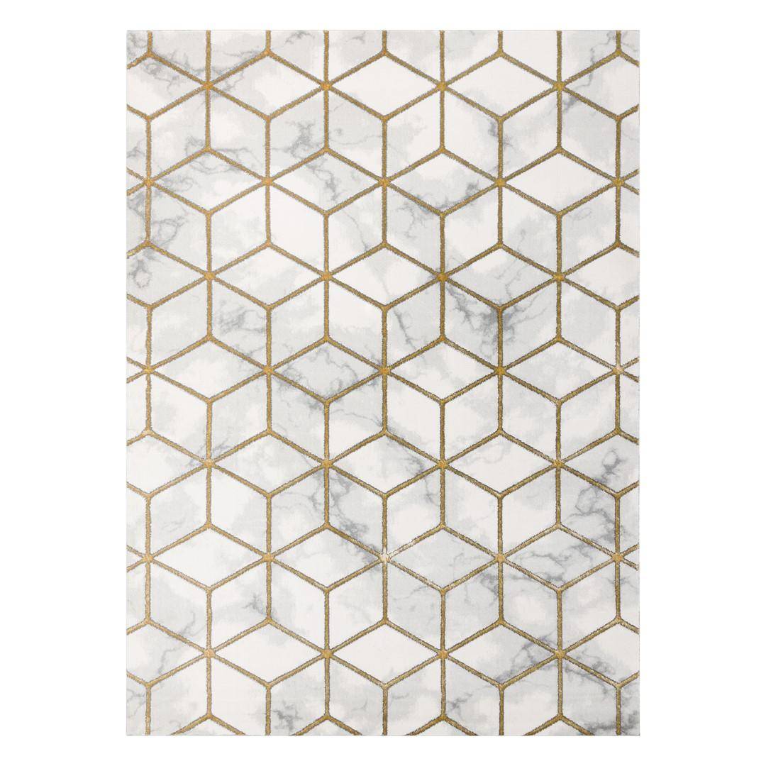 Gulvtæppe Hakano Estema Cubes 140 x 190 cm - cremefarvet