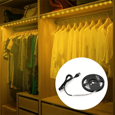 1 st LED-remsa, skåpbelysning, USB-mjuk varm ljusremsa, med självhäftande baksida, kan klippas, lämplig för heminredning, sovrum, kök, TV, datorbakgru (1 st 1M/Varmt ljus (-08),1 st 2M/Varmt ljus (-09),1 st 5M/varmt ljus (-12),1 st 3M/Varmt ljus (-10))
