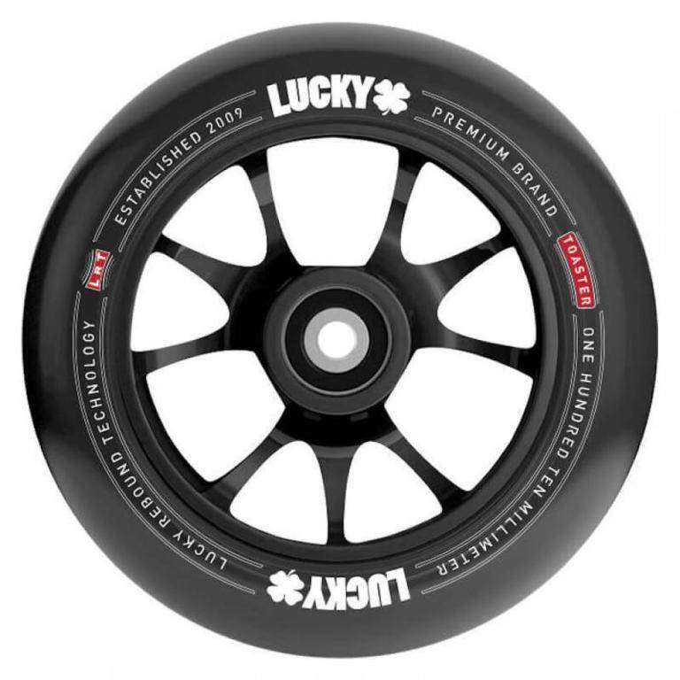 Lucky Toaster hjul til løbehjul - sort, hjul dimensioner (diameter / nav bredde) 110 mm / 24 mm