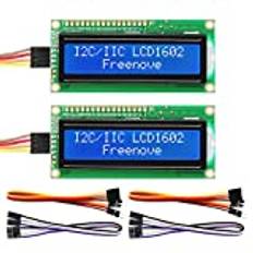 Freenove I2C LCD 1602 Module, New Type IIC TWI Serial 16x2 Display, Compatible with Arduino Raspberry Pi Pico ESP32 ESP8266 (I2C 1602 2 Pack)