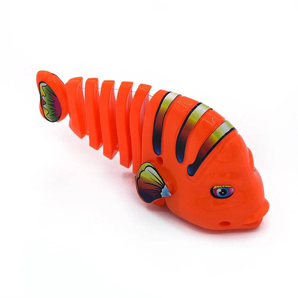 Spring Swing Fish Cat Toy with Feathers - Orange / 13.8cm (13.8cm)