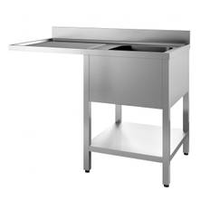 Stålbord med vask - 120x70x85 cm