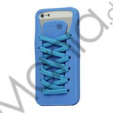 Sporty Snørebånd Silikone Case iPhone 5 cover - Blå