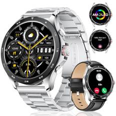 LIGE Smartwatch Herren,1.43" AMOLED/400 mAh Sportuhr Herren mit Appel Bluetooth Schlafüberwachung Herzfrequenz 100+Sportmodus, wasserdichte Smart Watch für Android iOS