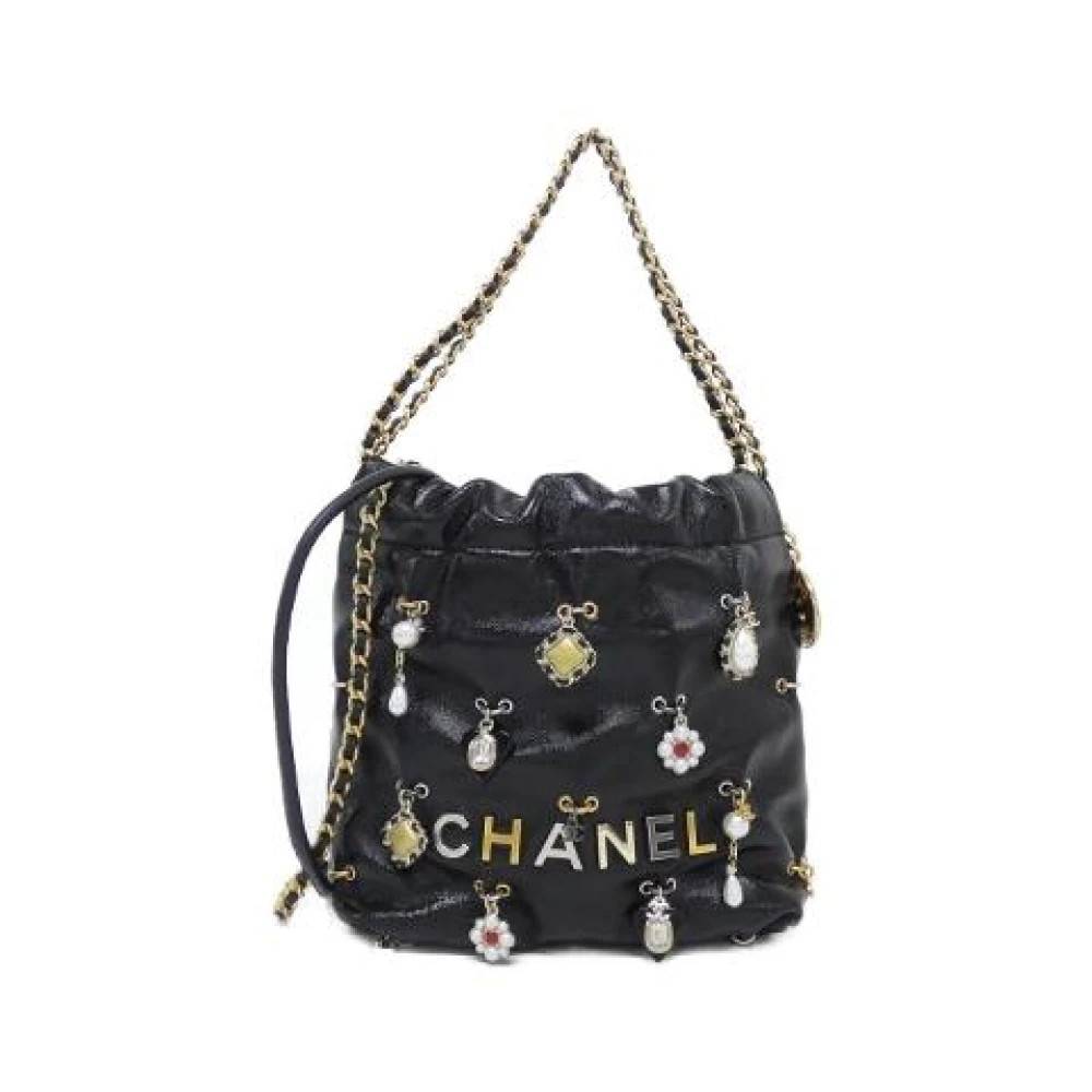 Chanel Vintage Pre-owned 22 Line Skuldertaske i lammeskind - Vintage - Dame - Sort - ONE SIZE - Uld