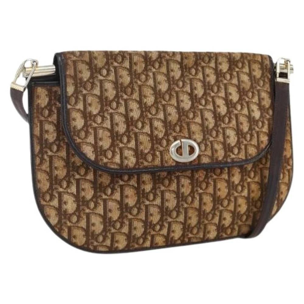 Dior Vintage Pre-owned Trotter Canvas Skuldertaske - Vintage - Dame - Beige - ONE SIZE - Uld