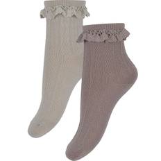 Wheat Strumpor - 2-pack - Ull - Spetsstrumpa - Nora - Dry Rose M - Wheat - 21/24 - Strumpor