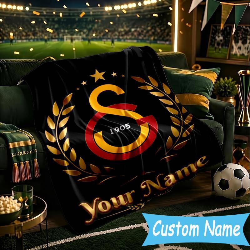 Custom Personalized Blanket Galatasaray Football Soft Throw Blanket, Suitable for Family and Friends, Sofa Blanket,Home Decor Christmas gift