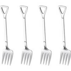 4 st kaffesked glass skopa rostfritt stål retro järn spade sked bestick set sked te-sked servis