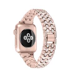 Apple Watch Ultra/Ultra 2 49mm etc Urrem med Strass - Rose Gold