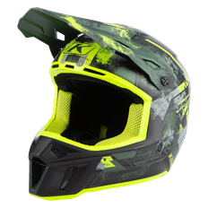 Klim F3 Carbon Skoterhjälm Unruly Kombu Grön-HiVis