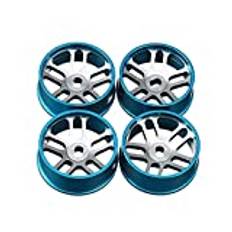 4st 1:28 metall RC bil hjulnav däck smala däck fälgar for 1/28 Wltoys iw04m awd iw02 rm02 rm03 dgawd mini-z RC bildelar ( Color : Blue Without Tires )