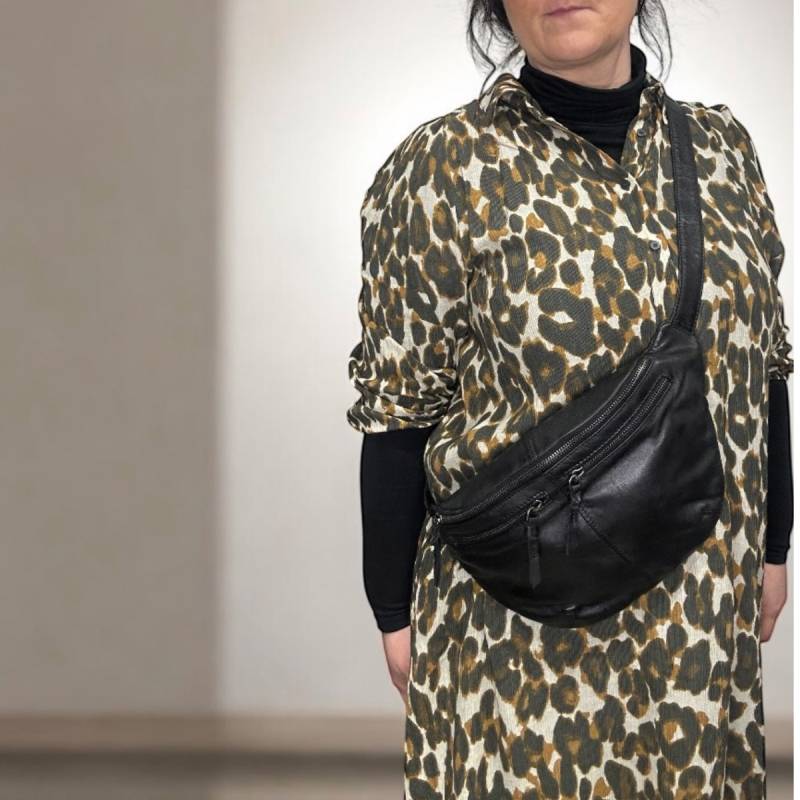 Maiken bumbag i blød sort lammeskind - Dame - Freja skind