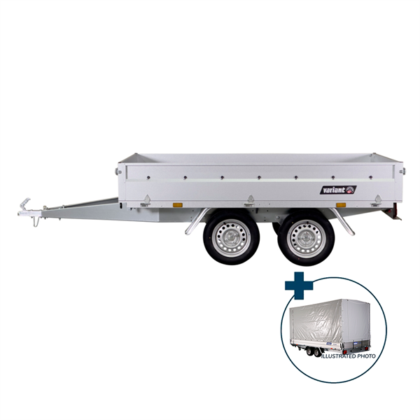 Variant 756 A ladtrailer - 750 kg | Inkl. høj presenning, stativ og montering.