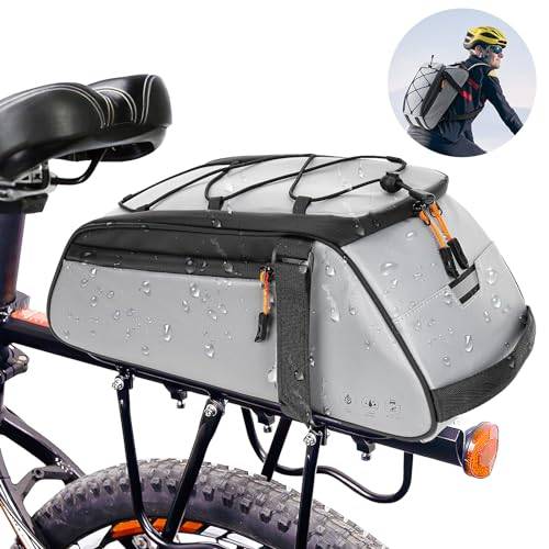 Byjogger cykelväskor väska 10 l cykelväskor för bagagehållare, cykling bagagehållare väskor ryggsäck för män, vattentät helt reflekterande cykelväska cykeltillbehör