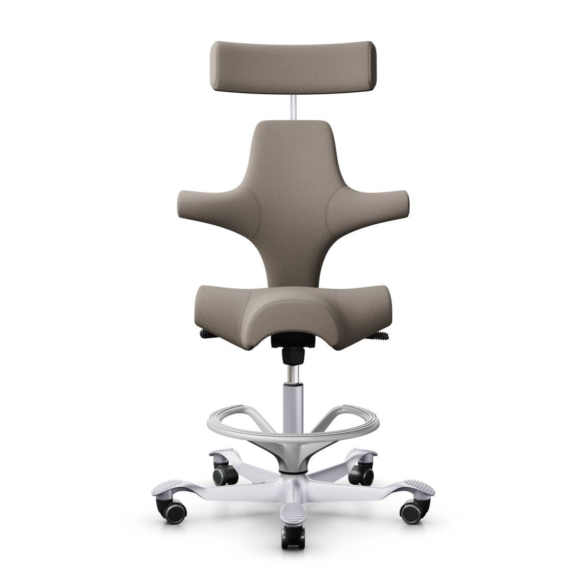 Kontorstol HÅG Capisco 8107, Farve Beige (SC60129), Understel Sølv, Liftomat 200 mm, Fodring Ja