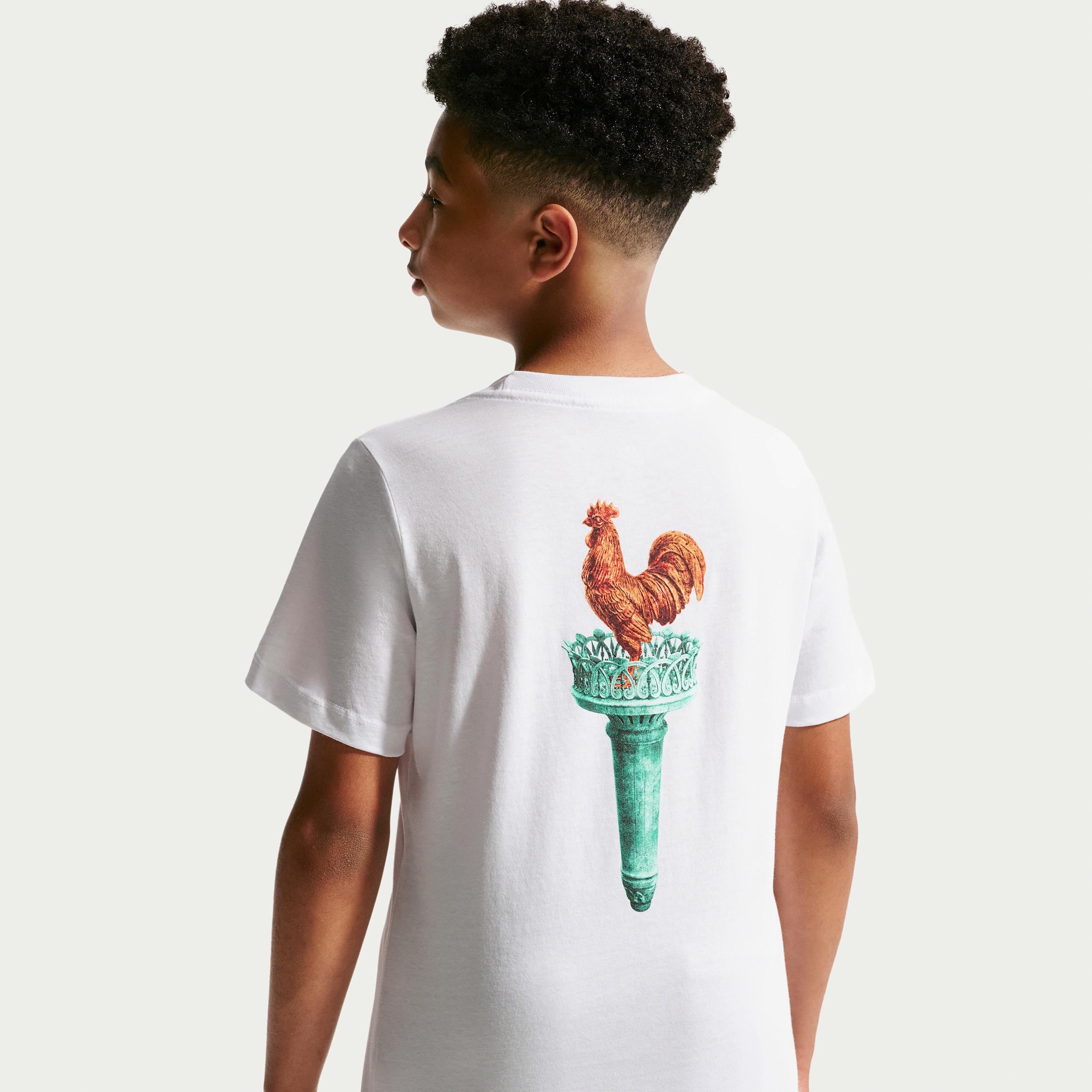 Nike Football-T-shirt til større børn - hvid