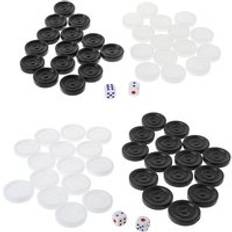 X5qf 30 st svart & vit backgammon schack plast internationella utkast pjäser