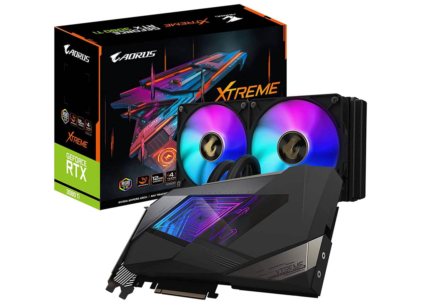 NVIDIA GIGABYTE AORUS GeForce RTX 3080 Ti Xtreme WATERFORCE 12G Graphics Card (GV-N308TAORUSX W-12GD) - One Size (One Size)