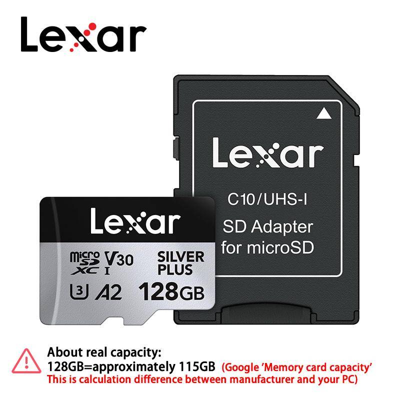Lexar Silver Plus Drön-specifikt Micro SD-kort SDXC A2 4K V30 U3 TF-kort 64GB 128GB 256GB 512GB Läshastighet 205MB/s TF-minneskort för DJI UAV