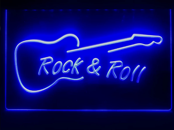 Rock & Roll Neon LED Skylt – Pub, Bar & Heminredning