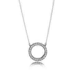 Pandora - Cirkel halskæde med zirkoner - 590514cz