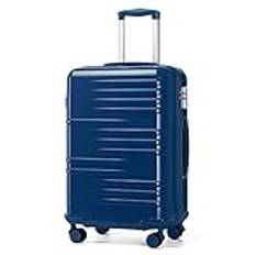 Resväska för resor， Cabin Suitcase Lightweight PC Carry On Luggage Suitcase Hard Shell Hand Luggage with 4 Spinner Wheels, 3 Digit Combination Lock(Navy,Large 28")