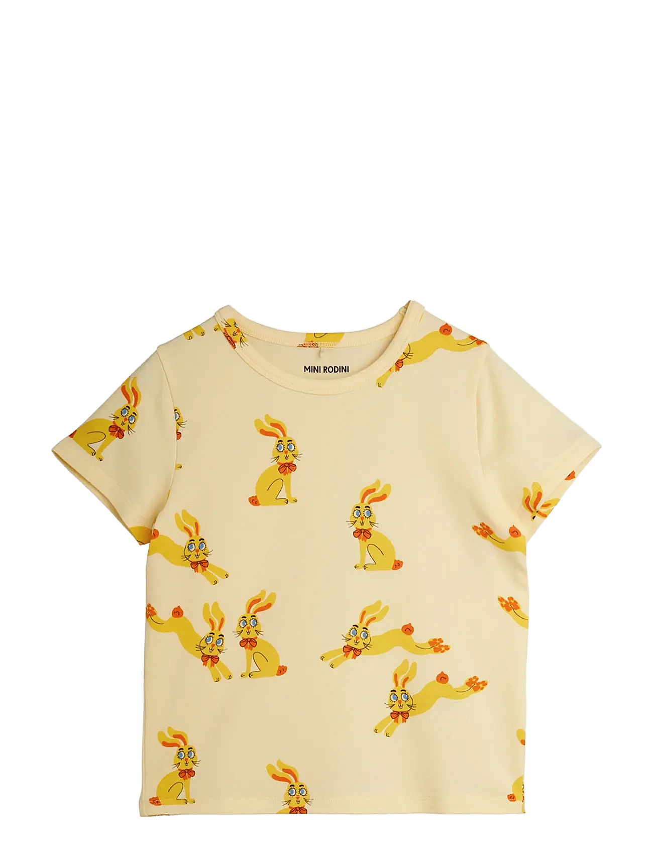 Mini Rodini Rabbits Aop Ss Tee - Yellow - 92/98