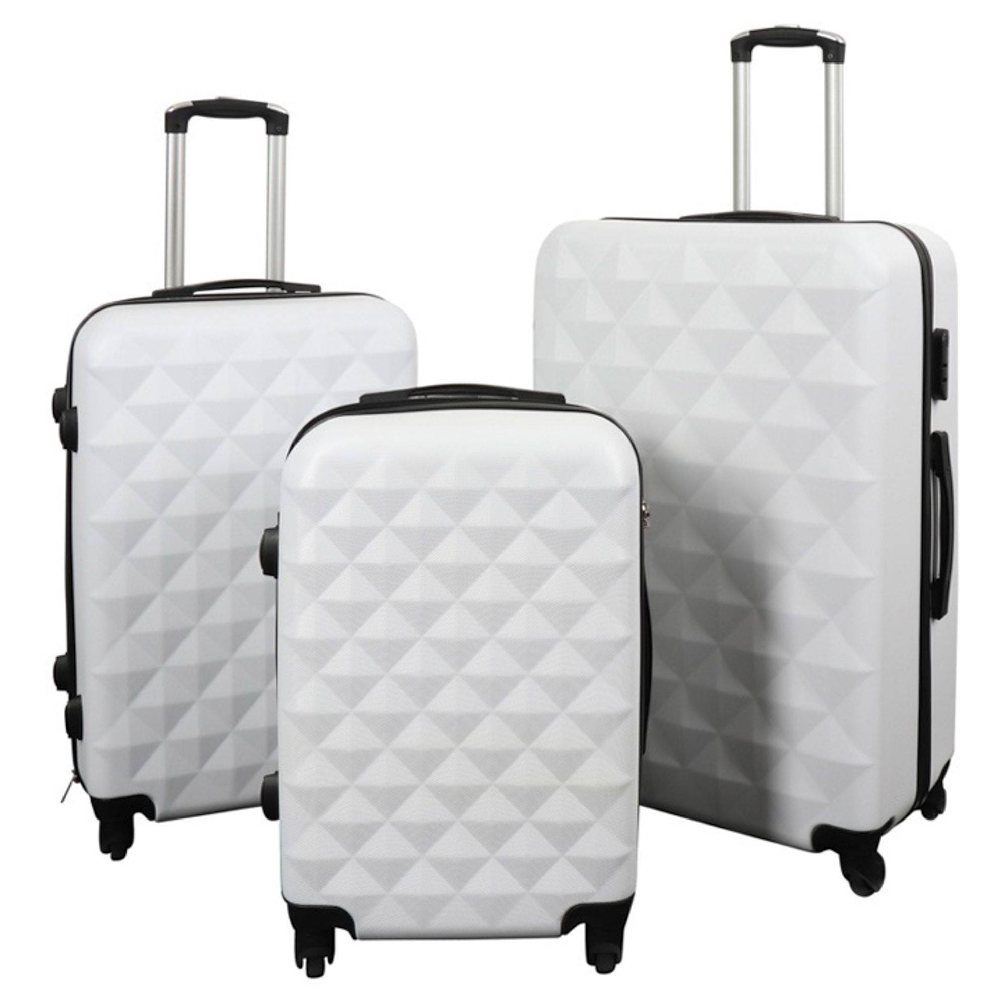 Kuffert - Diamant hvid - Hardcase letvægts kuffert