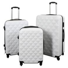 Kuffertsæt - 3 stk. - Diamant hvid - Hardcase letvægts kufferter