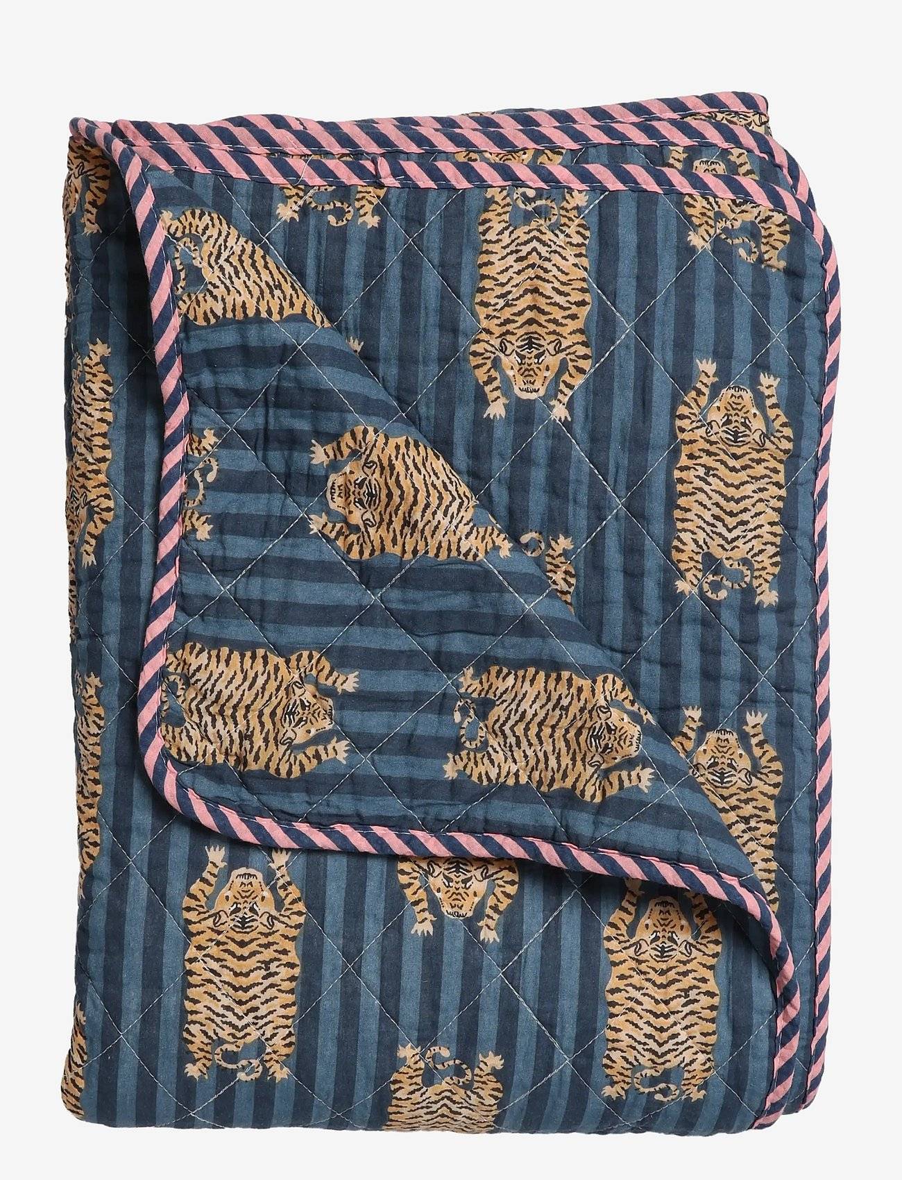 AU MAISON Quilt Ethnic, Big Tiger-Blue, 140X180 cm | Blue | 140X180 cm