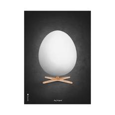 Brainchild Plakat Akvarel Ægget/Sort Baggrund 50x70 cm