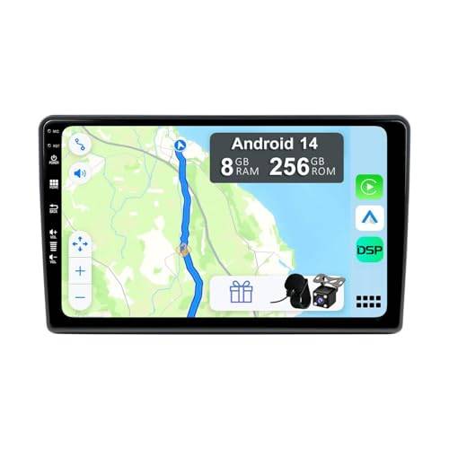 YUNTX [8GB+256GB] Android 12 2 Din bilstereo för FIAT Ducato/Peugeot Boxer/Citroen Jumper (2006-2022)-[Stödja CarPlay/Android Auto/DSP/GPS]-IPS 2.5D 9 tums Pekskärm-Camera+MIC-DAB/Ratt kontroll