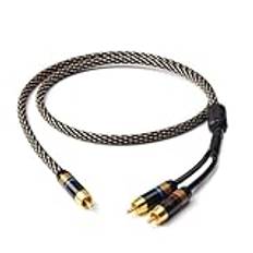 ALNHY HIFI Subwoofer Kabel 1 Sub-2 Splitter Y-kabel(1 Meters)