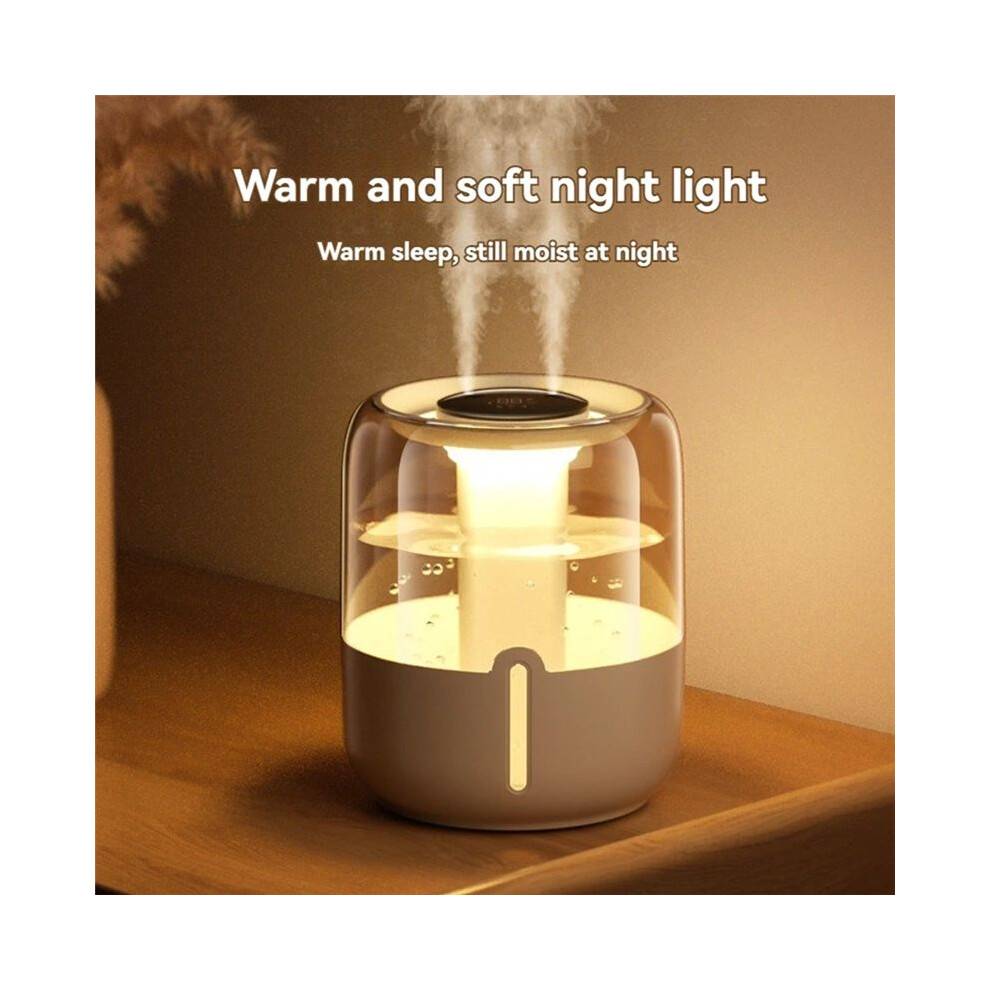 6.8L Dual-Port Humidifier, Suitable for Home Dormitory Office Bedroom Desktop with Night Light, Supports USB Charging