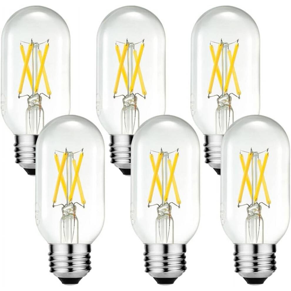 Edison pære E26 6W4000K600lm T14 Pakke med 6